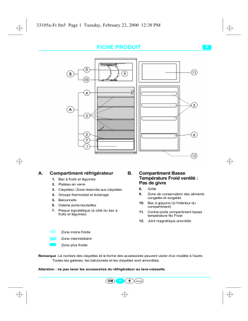NEUTRAL FR 39-B Fridge/freezer combination Manuel utilisateur | Fixfr