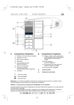 Whirlpool ARZ 554/H Fridge/freezer combination Manuel utilisateur