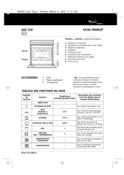 Whirlpool AKZ 358 NB Oven Manuel utilisateur