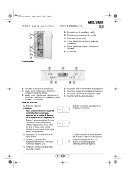 Miostar MSGN 213 A Freezer Manuel utilisateur