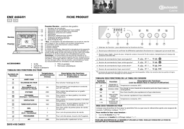 EMZ 4466/01 SW | EMZ 4466/01 IN | Bauknecht EMZ 4466/01 WS Oven Manuel utilisateur | Fixfr