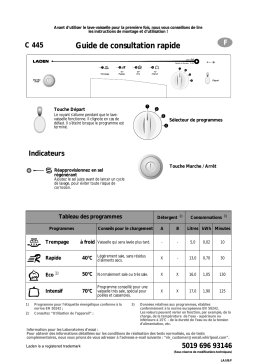 LADEN C 445 BL Dishwasher Manuel utilisateur