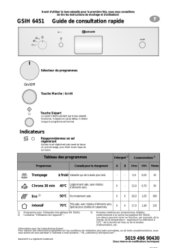 Bauknecht GSIH 6451/3 IN Dishwasher Manuel utilisateur