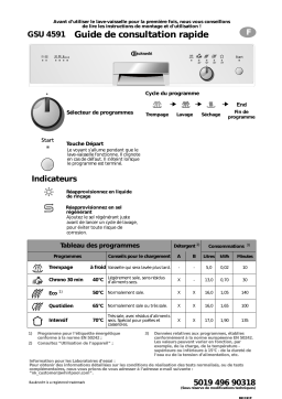 Bauknecht GSU 4591 C-WS Dishwasher Manuel utilisateur