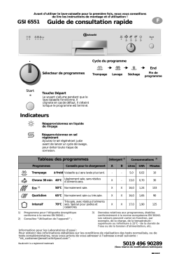 Bauknecht GSI 6551 C-IN Dishwasher Manuel utilisateur