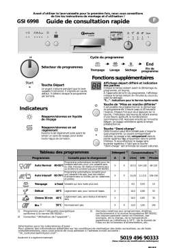 Bauknecht GSI 6998 C-SW Dishwasher Manuel utilisateur