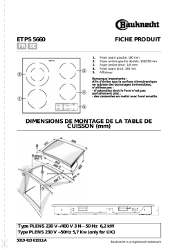 Bauknecht ETPS 5660 IN/01 Hob Manuel utilisateur