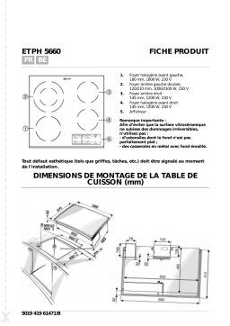 Bauknecht ETPH 5660 IN Hob Manuel utilisateur