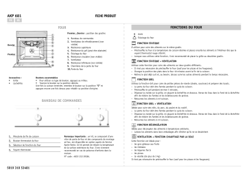 Whirlpool AKP 681 IX Oven Manuel utilisateur | Fixfr