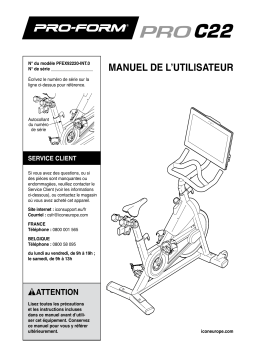 ProForm PFEX92220-INT Pro C22 Exercise Bike Manuel utilisateur