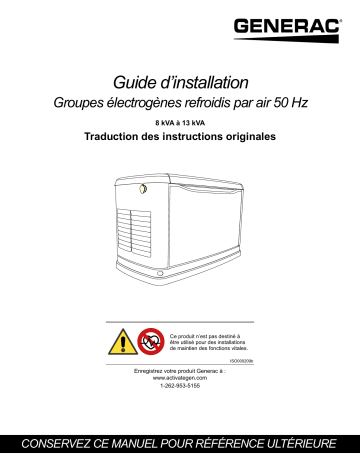 Generac 13 kVA G0071460 Standby Generator Manuel utilisateur | Fixfr