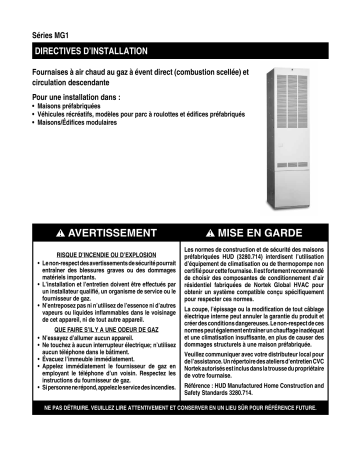 Guide d'installation | Intertherm MG1E Manuel utilisateur | Fixfr
