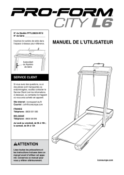 ProForm City L6 TREADMILL Manuel utilisateur