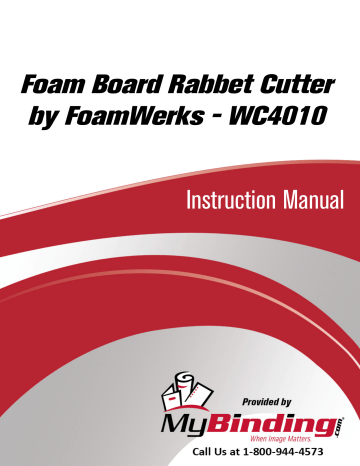 MyBinding Foam Board Rabbet Cutter by FoamWerks WC4010 Manuel utilisateur | Fixfr