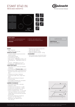 Bauknecht ESMIF 8740 IN Hob Manuel utilisateur