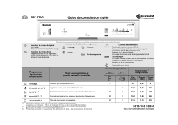 Bauknecht GSF STAR Dishwasher Manuel utilisateur