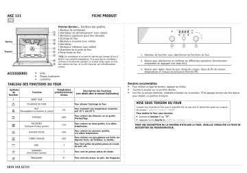 AKZ 131 IX | AKZ 131 WH | AKZ 131 AL | Manuel du propriétaire | Whirlpool AKZ 131 NB Oven Manuel utilisateur | Fixfr