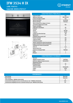 Indesit IFW 3534 H IX Oven Manuel utilisateur