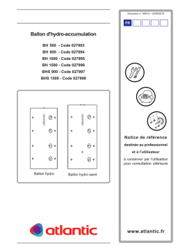 Atlantic BALLON HYDRO ACCUMULATION 8 PIQUAGES 2 Manuel du propriétaire
