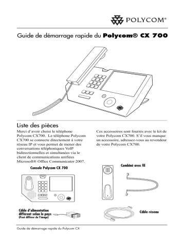 Poly CX700 Guide de démarrage rapide | Fixfr