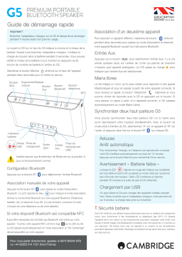 Cambridge Audio G5 Guide de démarrage rapide