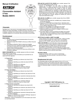 Extech Instruments 365515 Stopwatch/Clock Manuel utilisateur