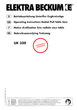 Metabo UK 333 table saw Manuel utilisateur