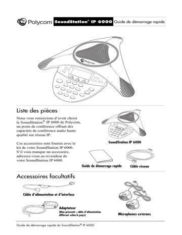 Poly SoundStation IP 6000 Guide de démarrage rapide | Fixfr