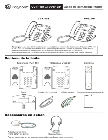 VVX 101 | Poly VVX 201 Guide de démarrage rapide | Fixfr