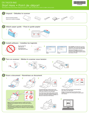 WorkForce DS-860 | WorkForce DS-760 | Epson DS-760 Guide d'installation | Fixfr