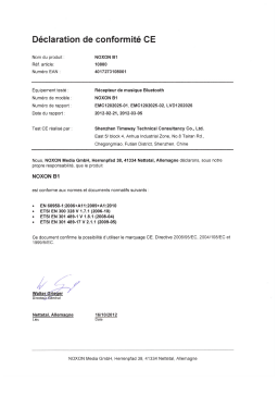 Terratec NOXON B1 claration conformite CE Manuel utilisateur