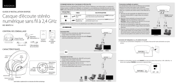 Insignia NS-WHP314 Over-the-Ear Wireless Headphones Guide d'installation rapide | Fixfr