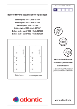 Atlantic BALLON HYDRO ACCUMULATION 8 PIQUAGES Manuel du propriétaire