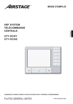 Atlantic Télécommande VRF centralisée (UTY-DCGY) Manuel du propriétaire