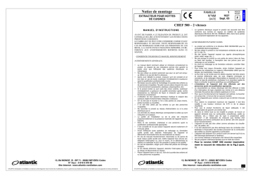 Installation manuel | Atlantic CHEF 500 Guide d'installation | Fixfr