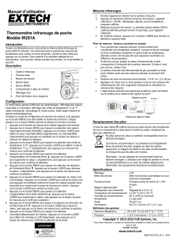 Extech Instruments IR201A Pocket IR Thermometer Manuel utilisateur