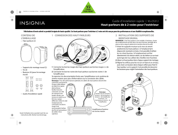 Insignia NS-OS312 2-Way Indoor/Outdoor Speakers (Pair) Guide d'installation rapide | Fixfr
