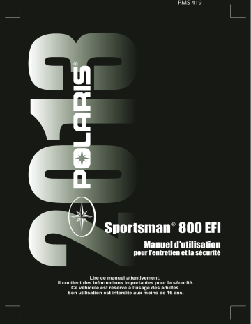 Sportsman 800 EFI | ATV or Youth Sportsman Forest 800 2013 Manuel du propriétaire | Fixfr