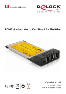 DeLOCK 61108 PCMCIA adapter, CardBus to 3 x FireWire Manuel utilisateur
