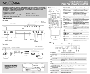 Insignia NS-CD512 5-Disc CD Changer Guide d'installation rapide | Fixfr