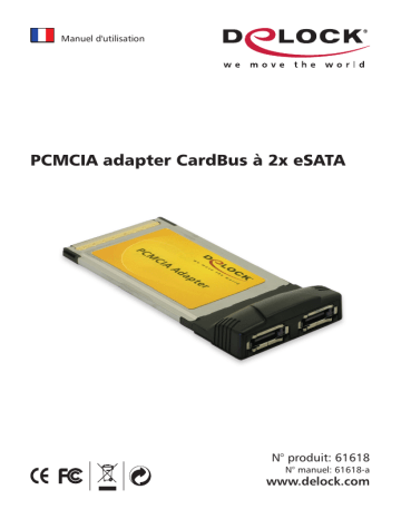 DeLOCK 61618 PCMCIA adapter CardBus to 2x eSATA Manuel utilisateur | Fixfr