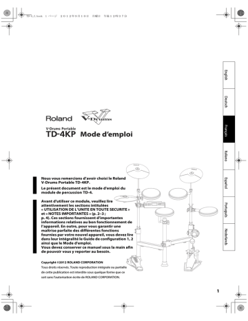 V-DRUMS TD-10 | Roland TD-4KP V-Drums Portable Manuel du propriétaire | Fixfr