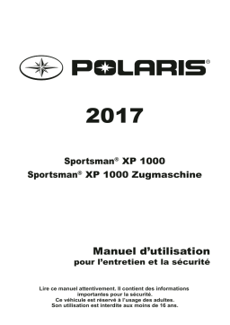 ATV or Youth Sportsman XP 1000 / XP 1000 Zugmaschine 2017 Manuel du propriétaire