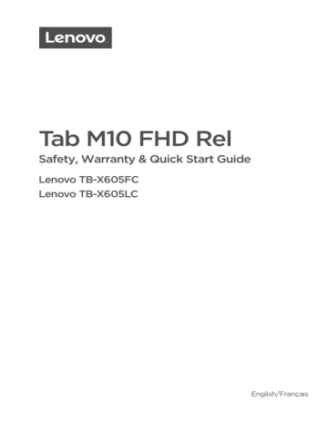 Lenovo Tab M10 FHD Rel Guide de démarrage rapide | Fixfr