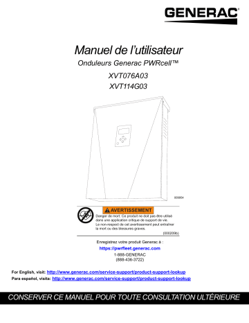 Generac XVT076A03 XVT076A03 Clean Energy Solution Manuel utilisateur | Fixfr