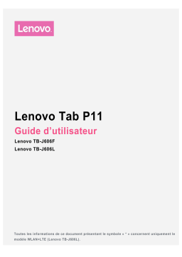 Lenovo Tab P11 Mode d'emploi
