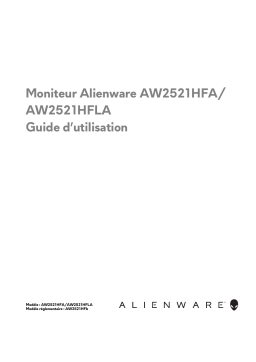 Alienware AW2521HFLA 25 Gaming Monitor Manuel utilisateur