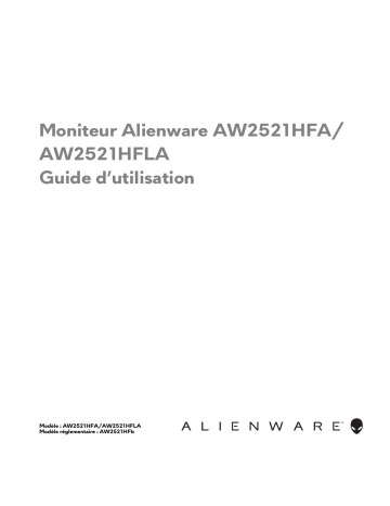 Alienware AW2521HFLA 25 Gaming Monitor Manuel utilisateur | Fixfr