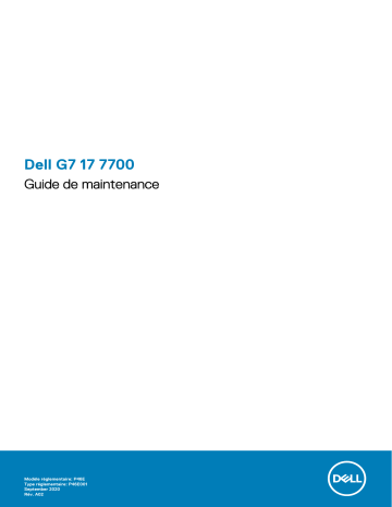 Dell G7 17 7700 gseries laptop Manuel utilisateur | Fixfr