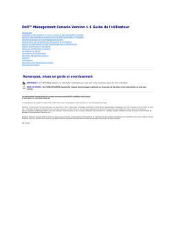Dell Management Console Version 1.1 software Manuel utilisateur